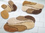 Badmattenset met antislip-onderkant BEIGE-BRUIN